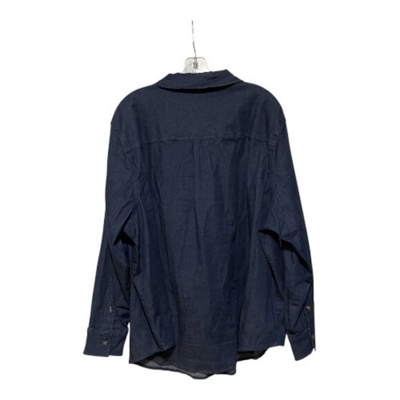 Universal Standard Large OVERSIZED Long Sleeve Button Down Chambray Tunic Shirt - Picture 3 of 6